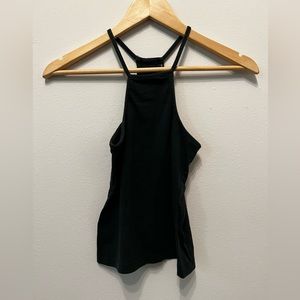 Brandy Melville black cotton high neck tank top in One Size Fits All
